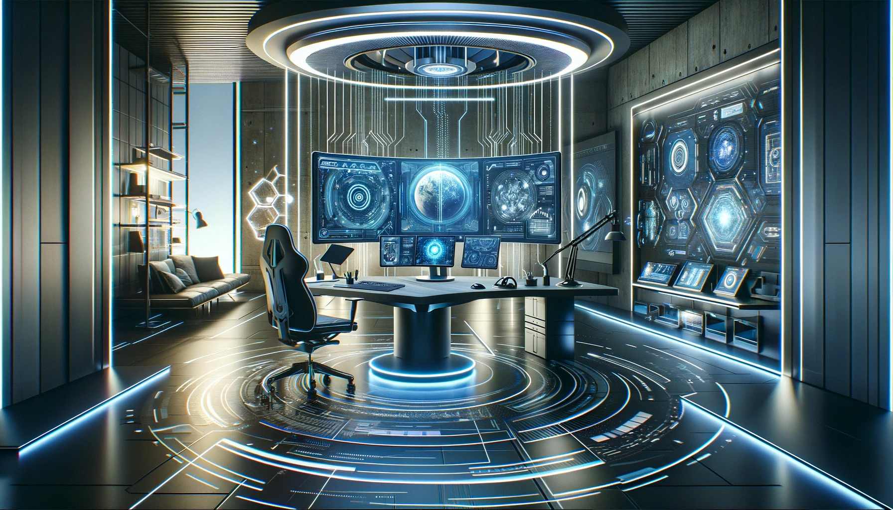 Image showing a futuristic office with advanced software