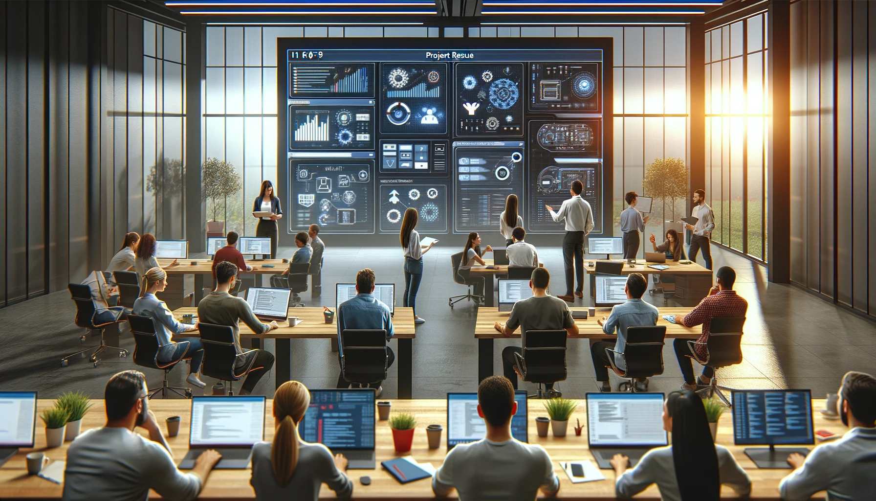 Image showing a team working together to bring a project back on track